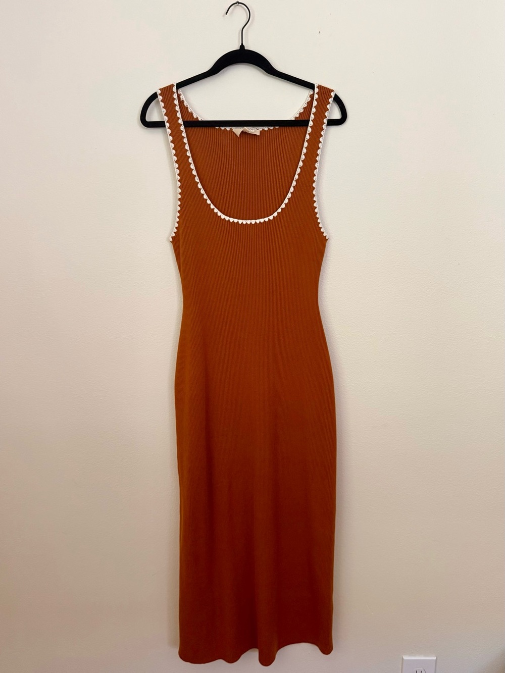 Sezane Iona Dress, Hazelnut, Ecru
